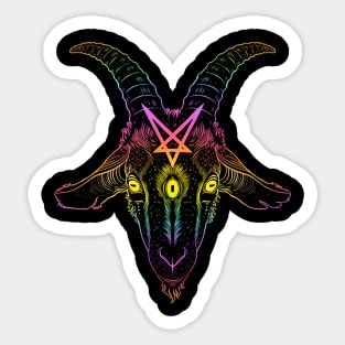 Satanic goat head with pentagram Sticker